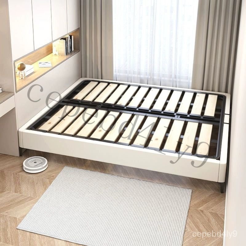 【附發票】無床頭床鋼木榻榻米床小戶型現代簡約單雙人床架臥室落地床架