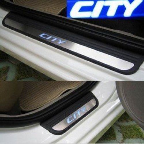Honda 09-18款新CITY專用改裝迎賓踏板原廠款老CITY帶燈LED門檻條