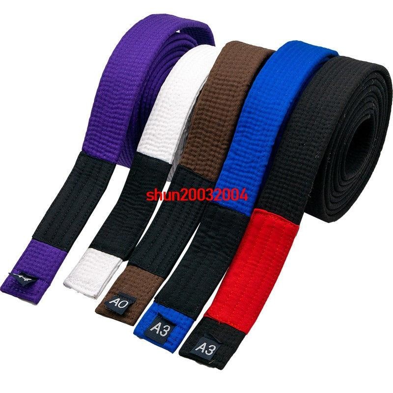 熱賣促銷巴西柔術腰帶柔術帶柔道摔跤綁帶通用黑帶紫色棕色藍色道帶可定制
