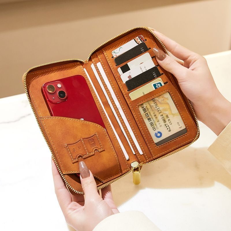 防盜刷錢包簡約多功能出國旅行護照包復古手拿包