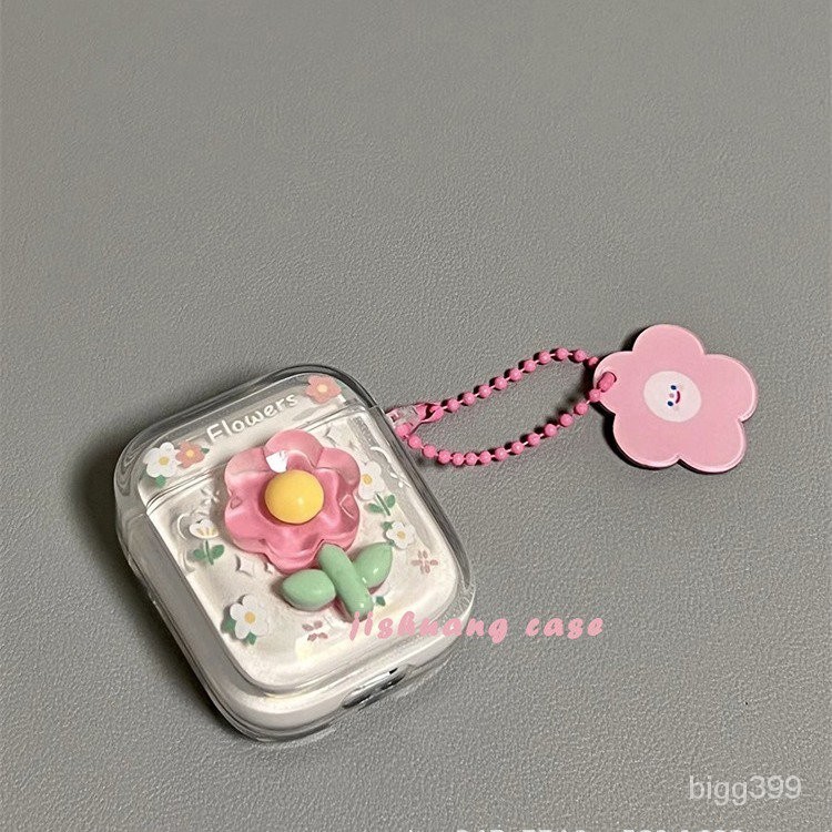 【Higood優品】立體可愛花朵透明適用airpods第二代保護套蘋果耳機保護殻airpods
