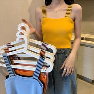 【OBIND】吊帶 內搭吊帶 夏季女網紅洋氣吊帶設計感T恤內搭背心法式短款上衣針織打底小衫