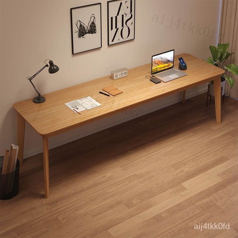 雙人電腦桌 靠墻窄長條桌 學生傢用書桌 臥室長桌子 長方形帶實木桌腿