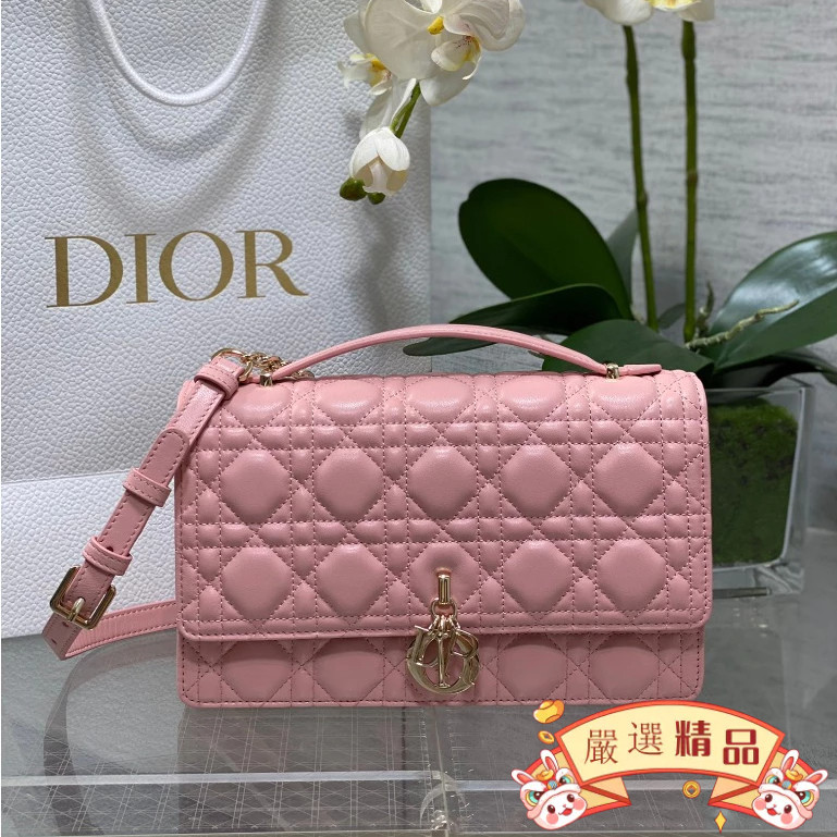 99新免運 Dior（迪奧）MISS DIOR TOP HANDLE 手袋 鏈帶斜挎包 粉色M0997ONGE_M92P