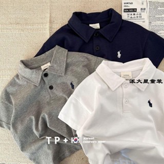 POLO衫 純棉 男童 短袖 翻領 上衣 兒童 寶寶 夏裝 2025
