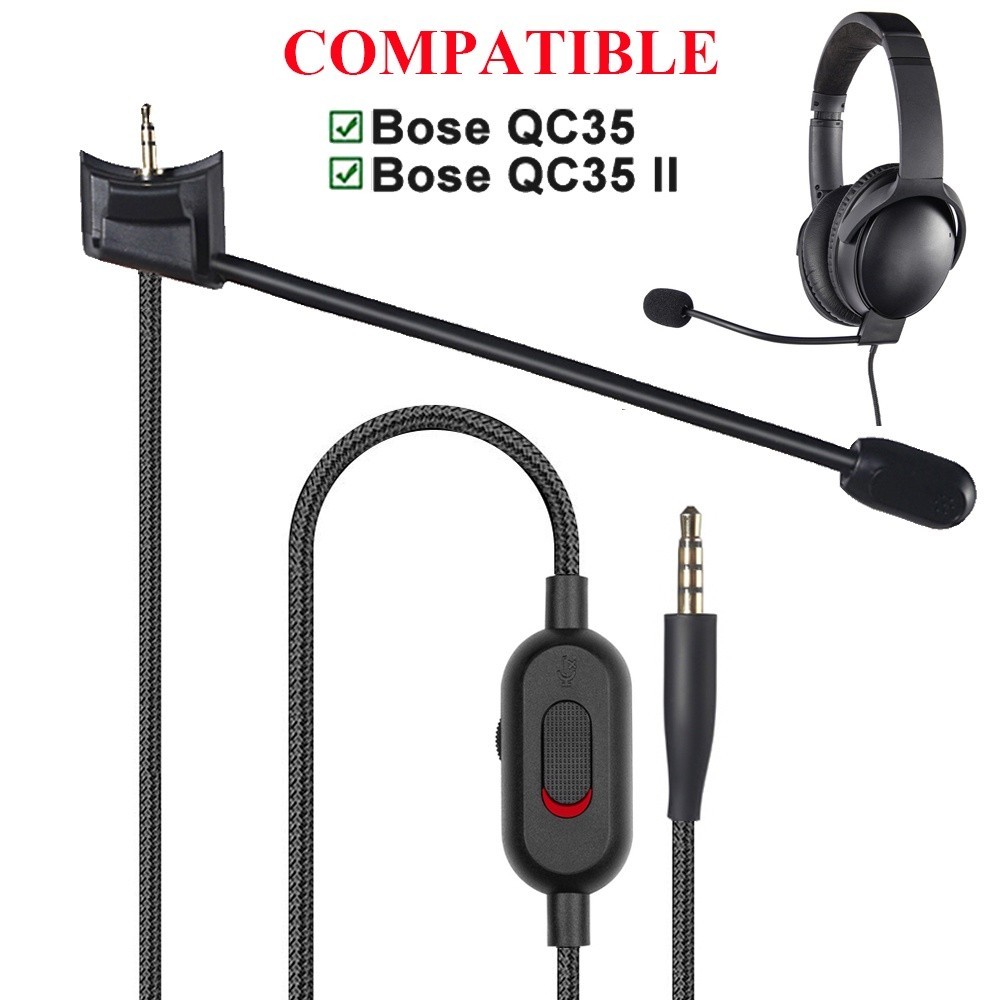 花蓮免運♕QC35升級遊戲耳機線適用於BoseQuietComfort35QC35II耳機替換線帶麥克風開關音量控制