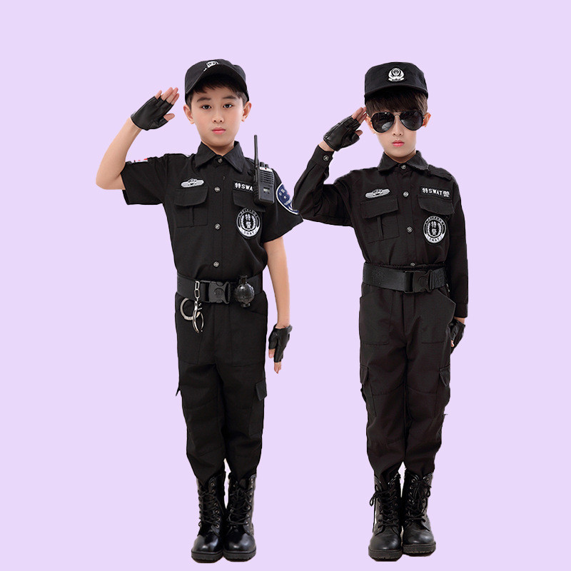 🔥現貨🔥 兒童特警服 小警察表演服 幼兒園男女童小警察表演服 小警官角色扮演