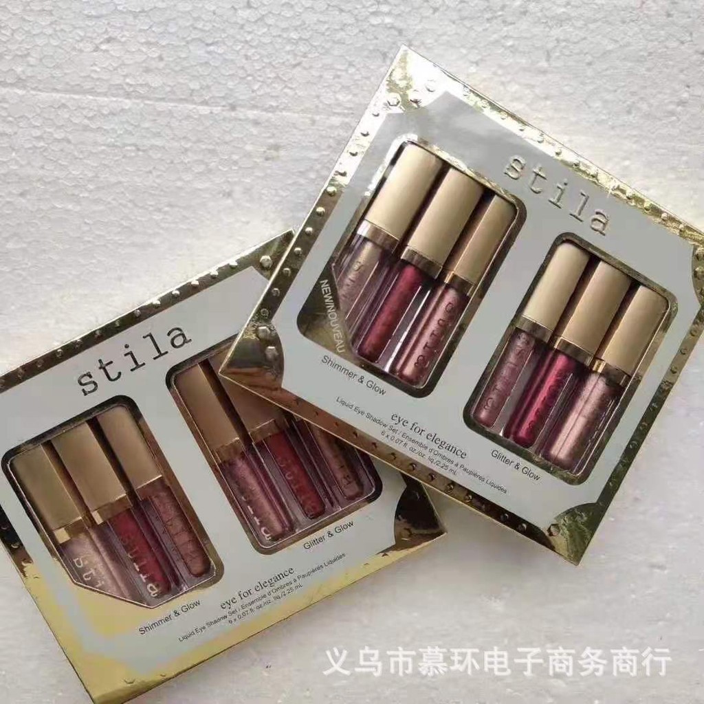 抖音爆款買二送一跨境stila 6支液體眼影套裝 閃耀炫彩臥蠶珠光提亮液體眼影液套裝