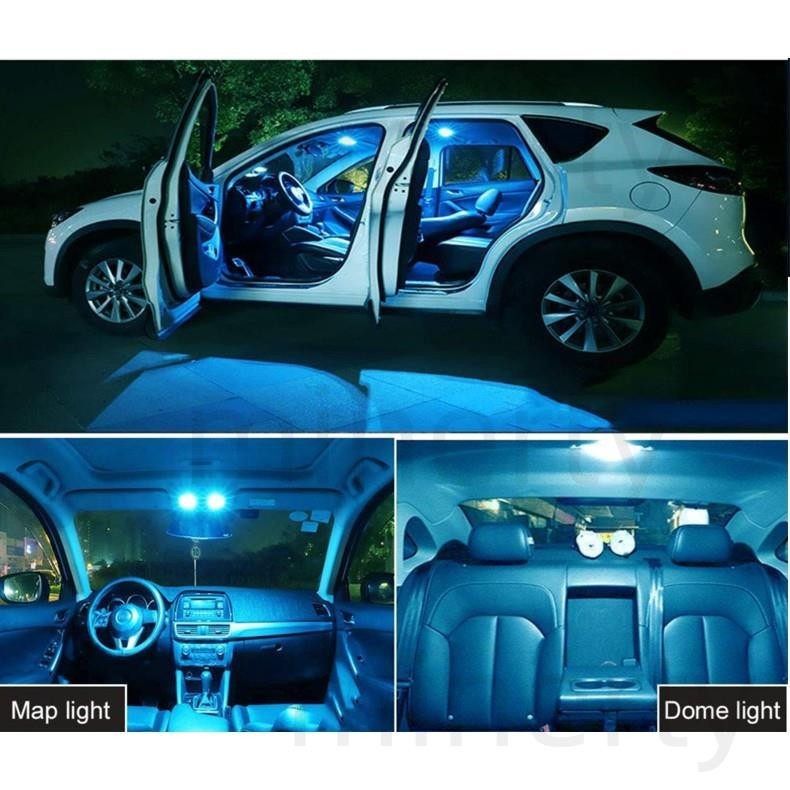 【免運發貨】汽車雙尖閱讀燈正白冰藍車內小燈改裝LED車頂燈後備箱尾箱燈31mm