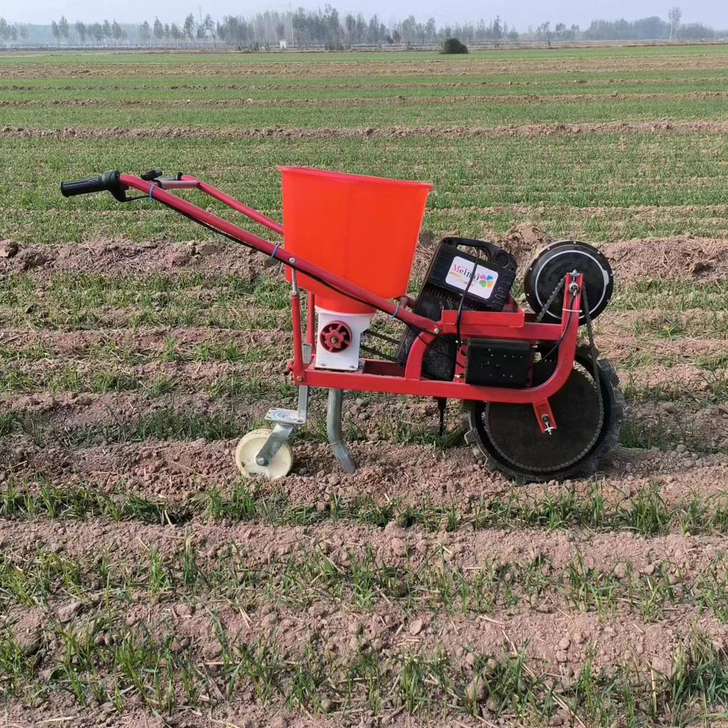 （訂金）新款 手推式施肥播種機農用播種器小型電動播種機玉米施肥機