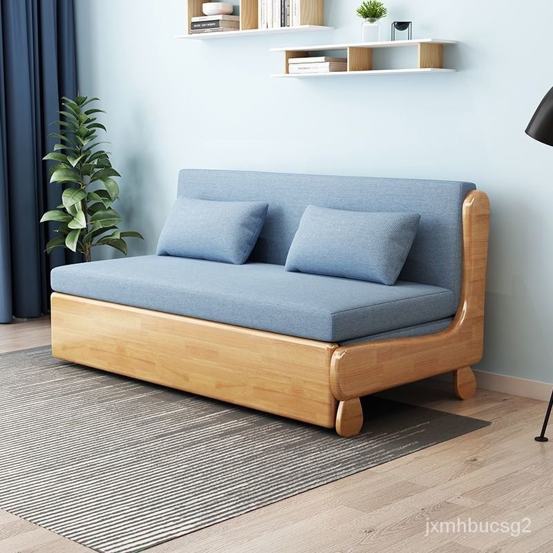 沙發床 多功能床 牢固性 耐用性 美觀性 環保性 支架沙發床 坐墊沙發床 不佔空間 易搬運 簡約實木沙髮床傢用小戶型折疊