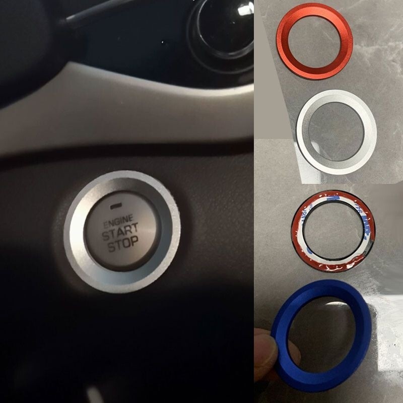 【臺灣出貨】【Hyundai專用】Elantra適用於16-20款現代領動一鍵啟動按鈕裝飾圈內飾點火開關按鍵圈貼