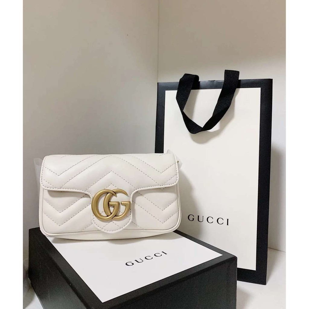 二手現貨 GUCCI GG Marmont Super Mini 超級迷你 肩背包/鏈帶包 黑色 476433 現貨