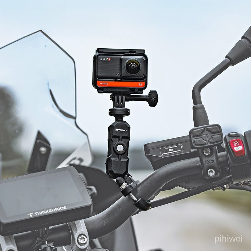 摩多狼騎行手機拍攝支架全景運動相機後視鏡摩託車自行車自拍桿