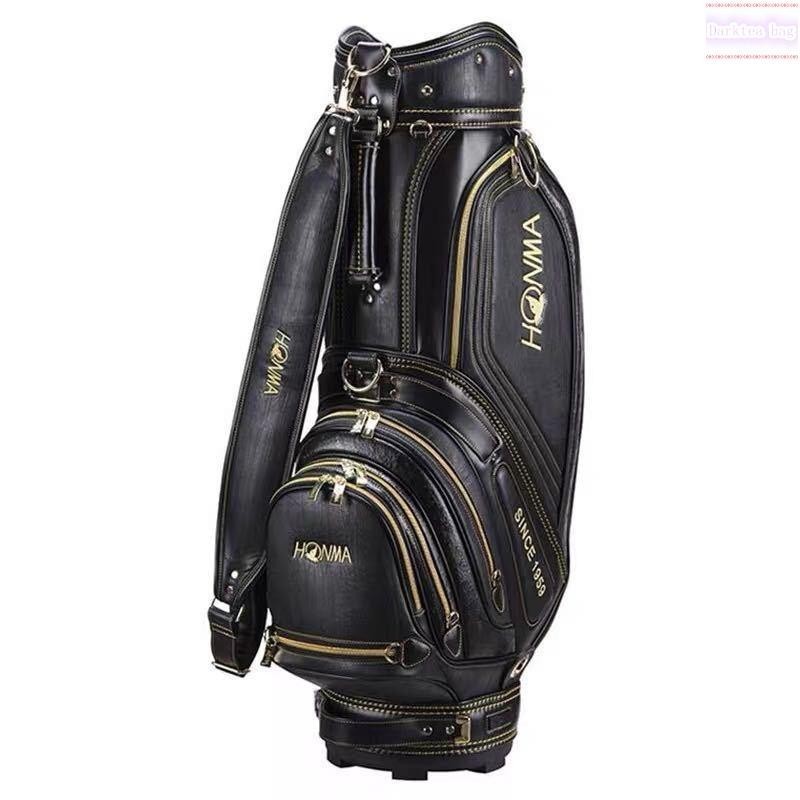 高爾夫球杆袋 高爾夫槍包 男女通用便攜式練習袋 球包 高爾夫球杆保護套 球包套帶拖輪 HONMA高爾夫球包戶外用品皮革時