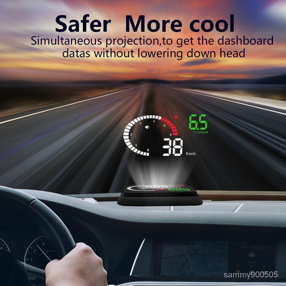 經典款X6車載HUD擡頭顯示器投影汽車OBD2車速水溫電壓錶