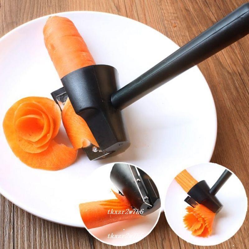熱銷中🎉蔬菜卷花裝飾工具胡蘿蔔雕刻滾削削皮器土豆螺旋切片機廚房小工具水果黃瓜沙拉刀
