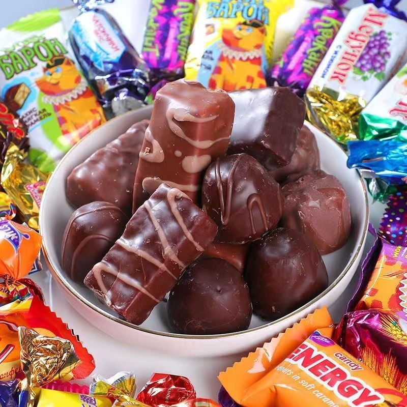 🎁俄羅斯KDV紫皮糖巧克力夾心散裝混合多種糖果零食喜糖休閑零食