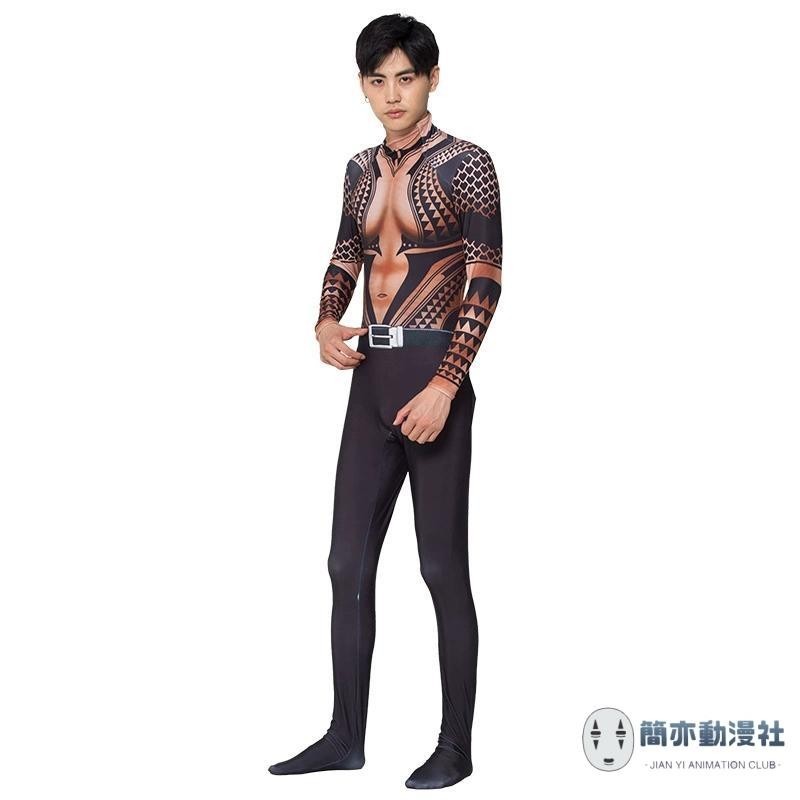 【cos服飾】成人兒童DC電影Aquaman Cosplay金色海王潛水俠水行俠連體緊身衣動漫周邊 cosplay 角色