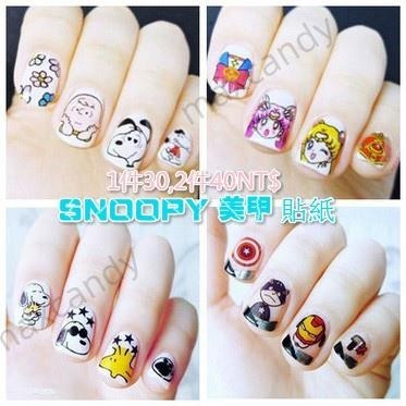 史努比Snoopy美少女戰士卡通水印美甲貼 指甲貼紙 貼花 指甲貼 韓國美甲貼紙🌱慶民商行🌱