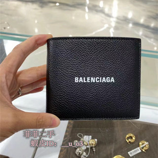 精品 BALENCIAGA 經典LOGO牛皮 8卡 對開 短夾 皮夾 5945491IZI31090 實拍