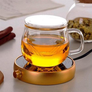 玻璃茶杯加厚帶蓋透明泡茶圓趣杯耐熱高硼硅玻璃杯花茶杯辦公杯 1GXB