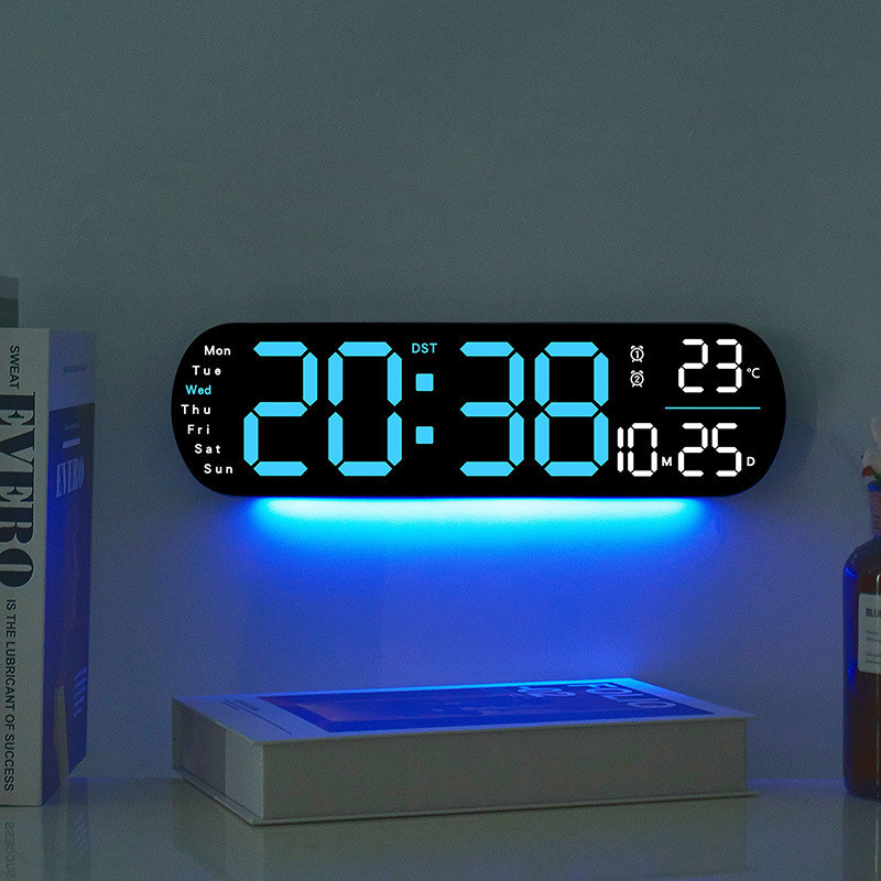 創意新品掛鍾多功能時鍾客廳鍾錶大屏LED數字鬧鍾計時5502
