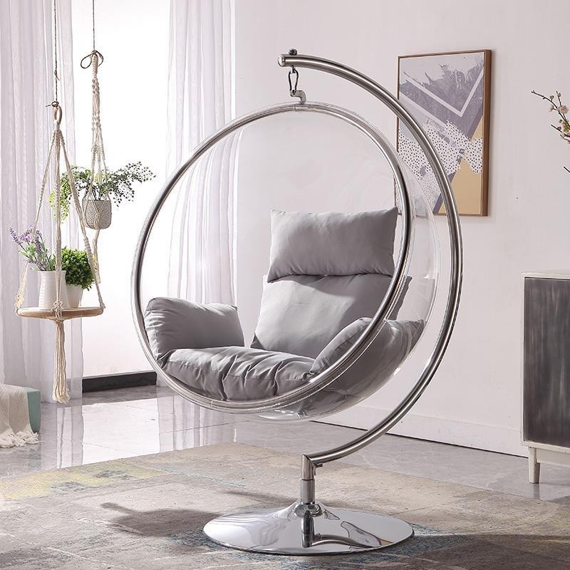北歐風網紅玻璃球透明泡泡椅半球弔椅太空椅亞剋力弔籃抖音簡約