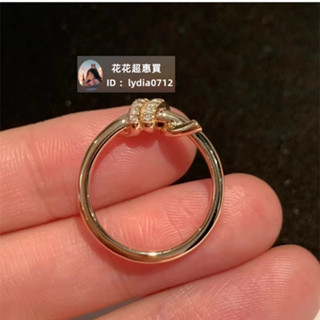 (二手品）TIFFANY & CO 蒂芙尼 T knot系列 爆款 玫瑰金/銀 水讚 單環繩結式 戒指