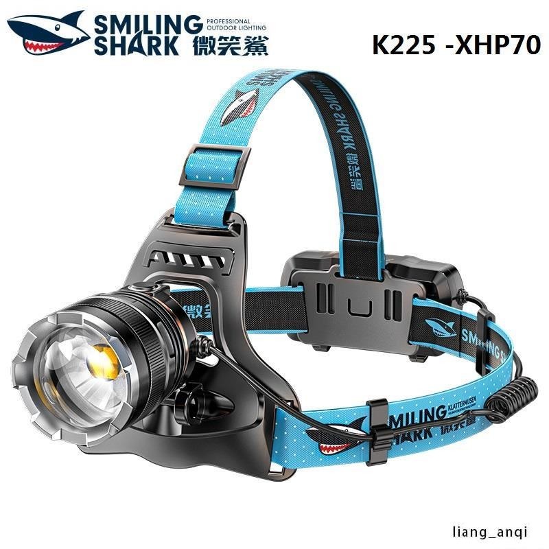 免運 K225 强光頭燈 LED P70超亮遠射頭戴式頭燈 白黃光帶感應可充電防水變焦戶外登山釣魚照明18650