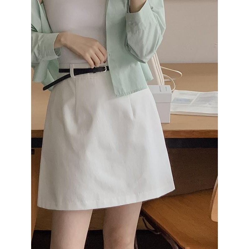 【Codibook】韓國 ANOTHER TWEE Emond 腰帶棉質迷你短裙［預購］裙子 女裝