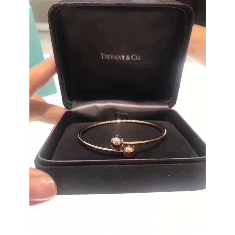 二手 Tiffany 蒂芙尼 HardWear 18K黃金 玫瑰金 球形裝飾環繞線圈手環