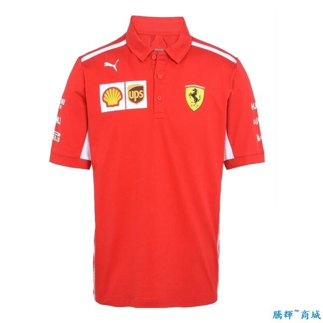 新款💕2022 F1賽車服法拉利車隊短袖運動速乾t恤polo衫工作服訂製