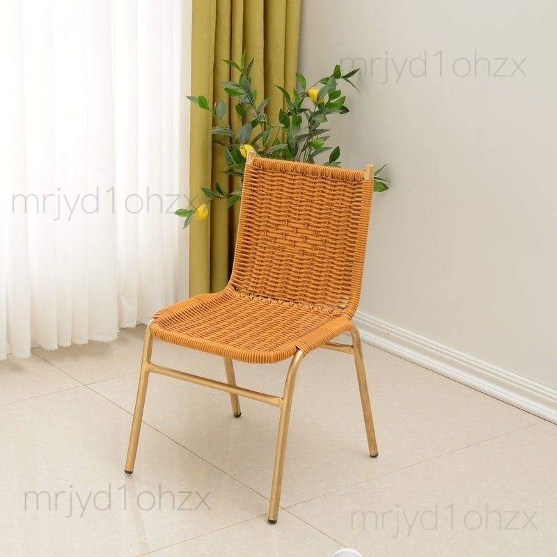 藤椅靠背椅子老人兒童手工編織傢用編藤椅子簡約陽臺休閒椅餐椅