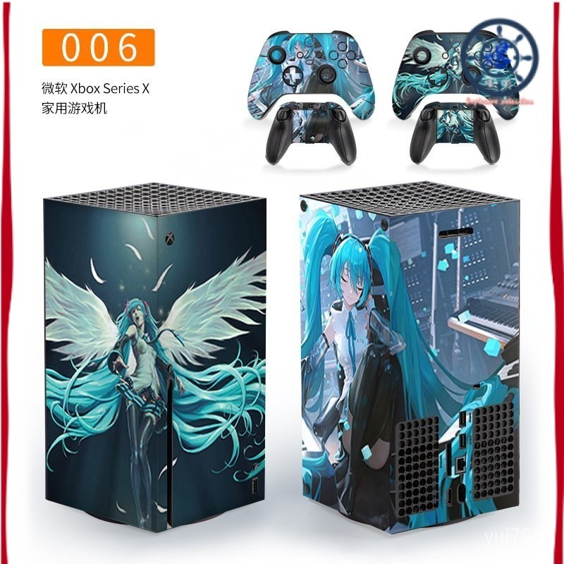 爆彩貼紙🌸適用微軟Xbox Series X傢用遊戲機保護膜 手柄配件天選姬彩圖貼膜