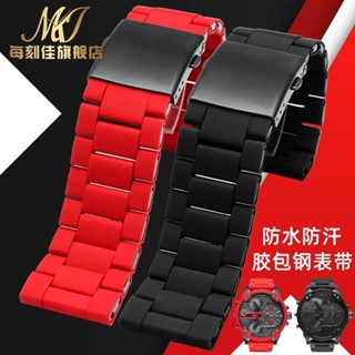 [手錶配件]適配Diesel迪賽DZ7370DZ7396紅魔黑武士配件男大錶盤膠包鋼手錶帶
