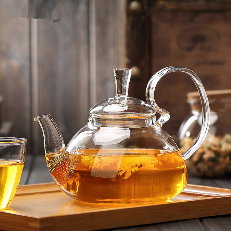 【奇品軒】 泡茶壺 玻璃泡茶 茶水分離杯 玻璃茶具 側把茶壺 過濾茶壺 玻璃花茶壺 透明茶壺 露營茶壺 玻璃茶具
