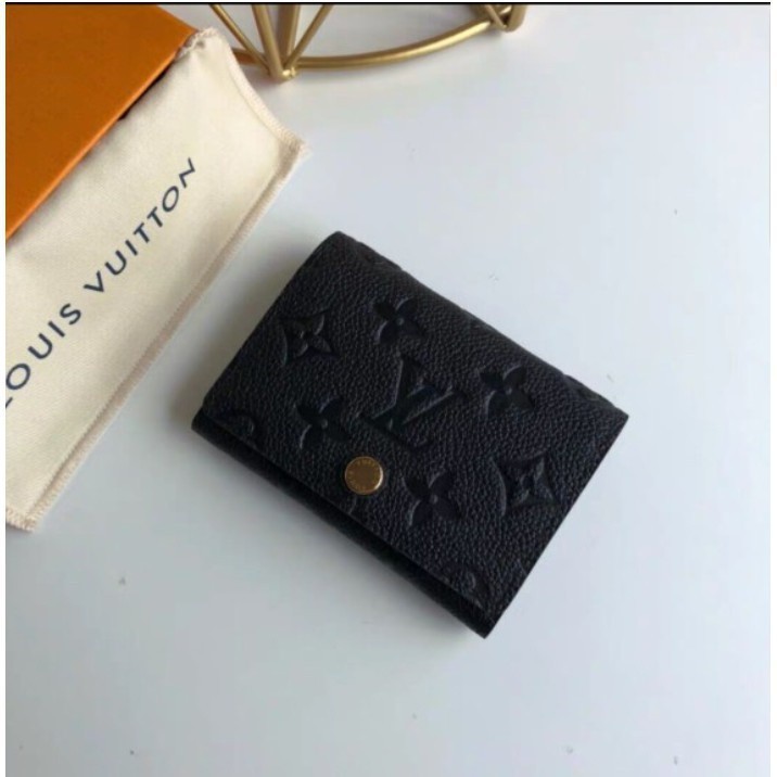 二手 Louis Vuitton LV M58456 經典花紋皮革壓紋信用卡名片夾.黑
