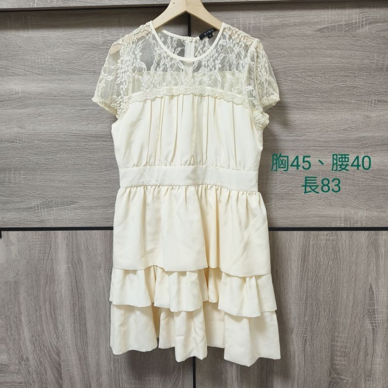 專櫃XING甜美氣質蕾絲荷葉洋裝(M) E50