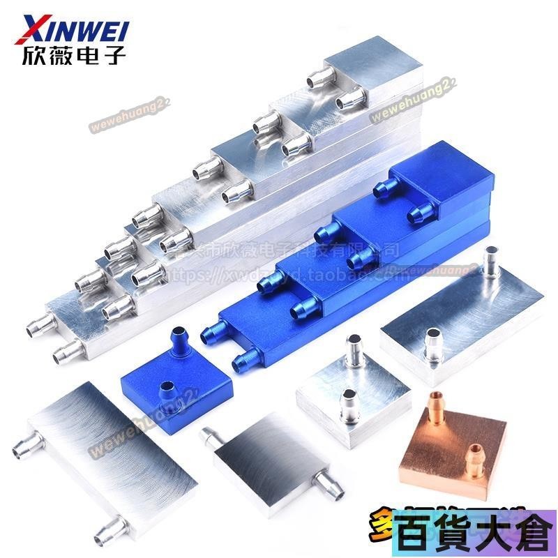 ♥散熱片♥ 水冷頭40*40水冷板 吸熱液冷CPU半導體製冷片散熱器 模具水冷紫銅【百貨大倉】