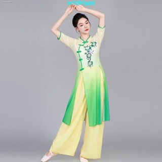 TWZG秧歌舞蹈服 舞蹈表演服 廣場舞服裝 扇子舞服 新款廣場舞印花古典舞紗衣 彈力練功服 春夏秋民族風表演服