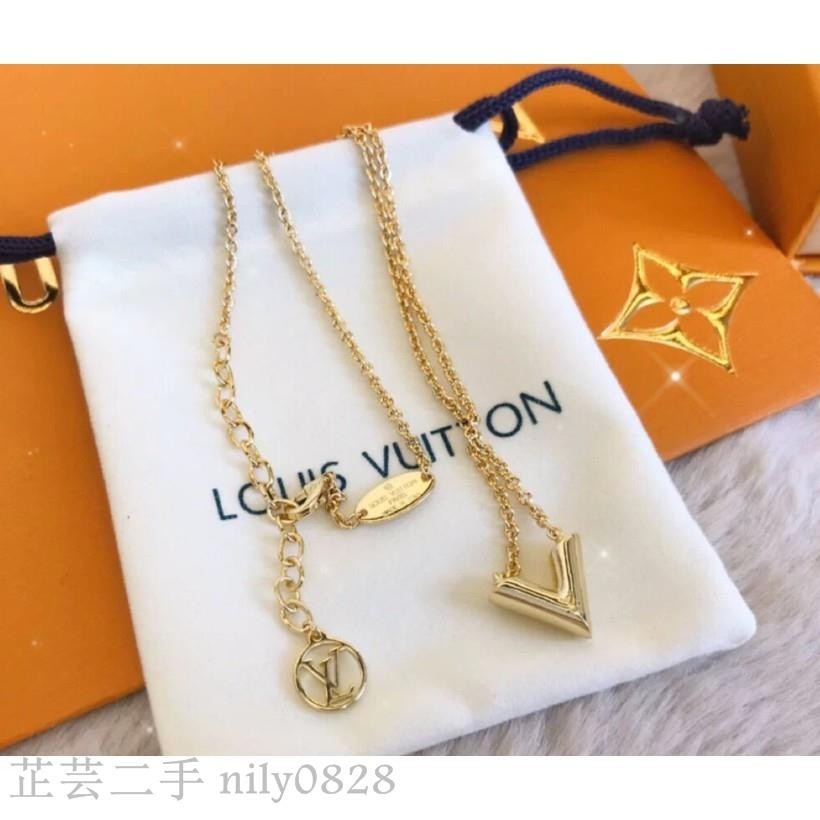 KK二手/Louis Vuitton LV 項鍊 經典V字項鍊 M61083 V字項鏈 經典V字 吊墜V 頸項鍊