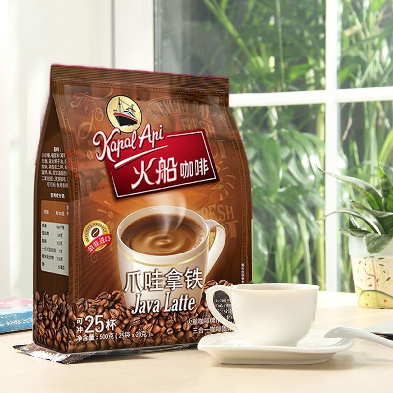 KapalApi火船速溶咖啡印尼進口三合一爪哇拿鐵咖啡旗艦店學生特濃