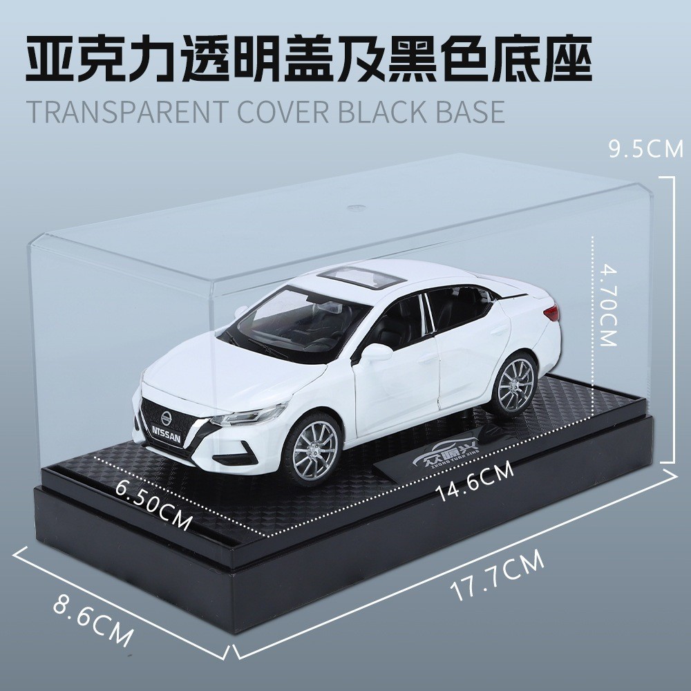 新品下殺✨日產模型車1:32 Nissan sentra 帶底座 汽車模型 軒逸模型 合金車 迴力車玩具 聲光玩具車 兒