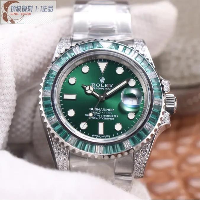 高端 N廠ROLEX腕錶勞力士手錶歐洲訂制版綠鑽彩圈潛航者綠水鬼男士腕錶機械腕錶防水手錶精品手錶讓鑽手錶休閒手錶