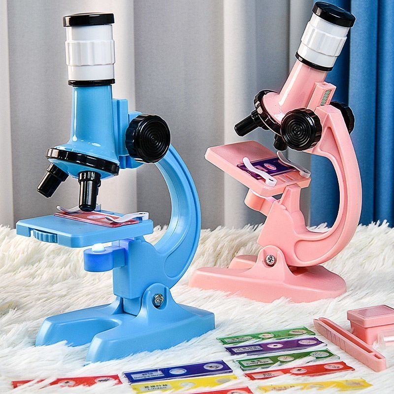 💕兒童探索🎈兒童光學高清顯微鏡1200倍小學生初中生科學實驗套裝男孩益智玩具