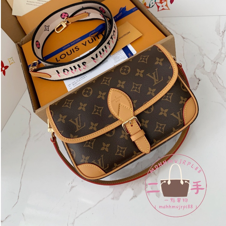 （二手98新）LOUIS VUITTON 路易威登 Diane 黑色寬肩帶LV法棍包/肩背包/斜跨包 M45985