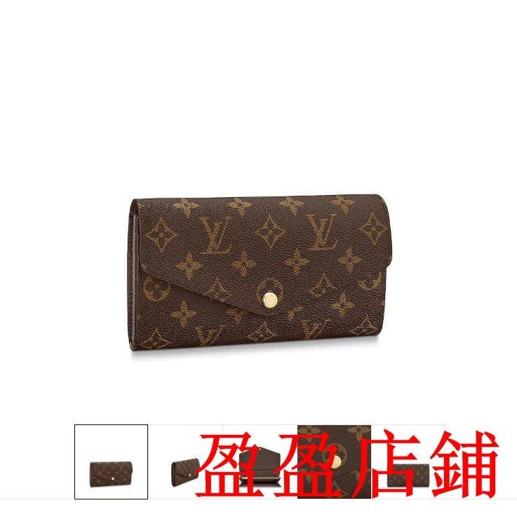 盈盈二手//LV M60531 經典Monogram帆布Sarah金釦長夾 發財包─新品