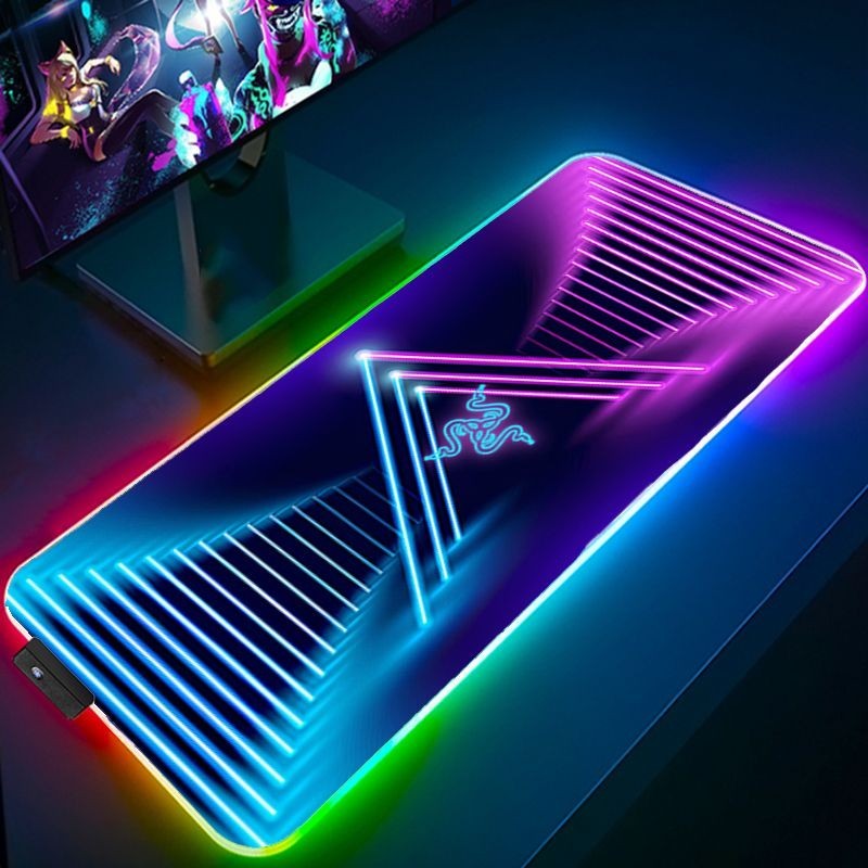 【熱銷免運】雷蛇RGB發光鼠標墊超大游戲電競辦公室電腦鍵盤墊可水洗炫彩桌墊