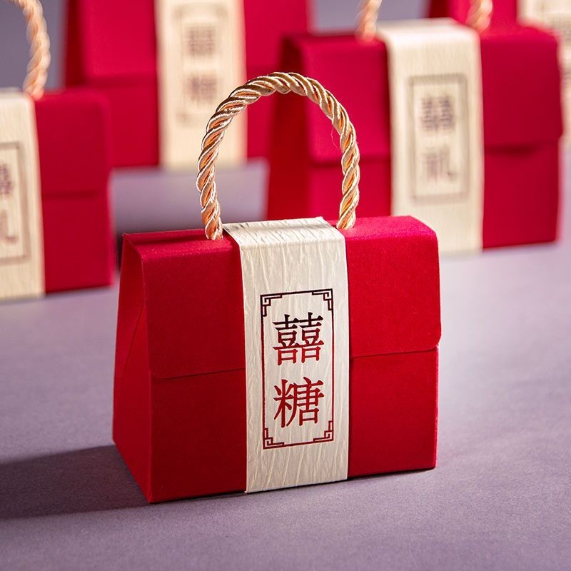 新款創意喜糖盒手提喜糖袋結婚盒子空盒中式中國風高級感禮盒婚禮 幸福工坊